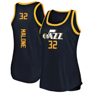 Women's Karl Malone Utah Jazz Navy Fast Break Tank Jersey - Icon Edition