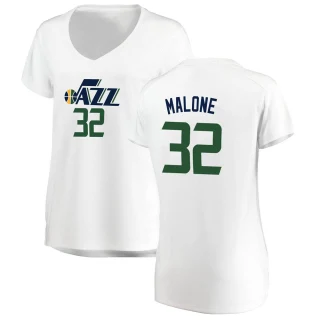 Women's Karl Malone Utah Jazz White Fast Break Jersey - Association Edition