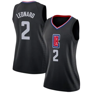 Women's Kawhi Leonard Los Angeles Clippers Black Swingman Jersey - Statement Edition