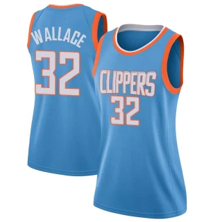 Women's Keaton Wallace Los Angeles Clippers Blue Swingman Jersey - City Edition