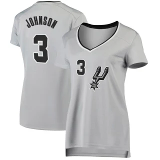 Women's Keldon Johnson San Antonio Spurs Fast Break Silver Jersey - Statement Edition
