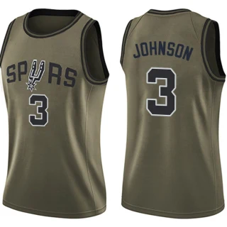 Women's Keldon Johnson San Antonio Spurs Green Swingman Salute to Service Jersey