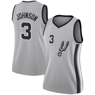 Women's Keldon Johnson San Antonio Spurs Swingman Silver Jersey - Statement Edition