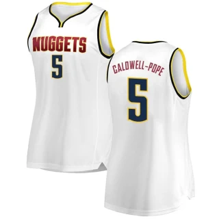 Women's Kentavious Caldwell-Pope Denver Nuggets White Fast Break 2018/19 Jersey - Association Edition