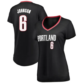 Women's Keon Johnson Portland Trail Blazers Black Fast Break Jersey - Icon Edition