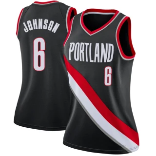 Women's Keon Johnson Portland Trail Blazers Black Swingman Jersey - Icon Edition