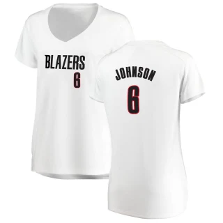 Women's Keon Johnson Portland Trail Blazers White Fast Break Jersey - Association Edition