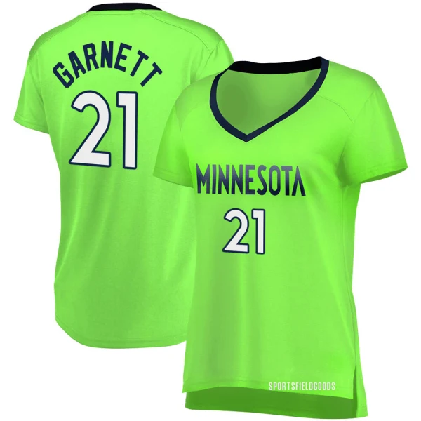 Women's Kevin Garnett Minnesota Timberwolves Green Fast Break Jersey - Statement Edition