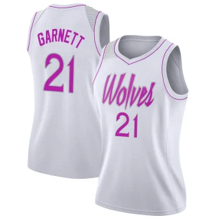Women's Kevin Garnett Minnesota Timberwolves White Swingman 2018/19 Jersey - Earned Edition