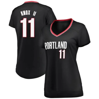 Women's Kevin Knox II Portland Trail Blazers Black Fast Break Jersey - Icon Edition