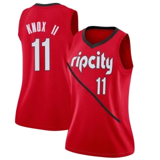 Women's Kevin Knox II Portland Trail Blazers Red Swingman 2018/19 Jersey - Earned Edition