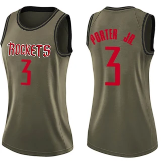 Women's Kevin Porter Jr. Houston Rockets Green Swingman Salute to Service Jersey