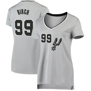 Women's Khem Birch San Antonio Spurs Fast Break Silver Jersey - Statement Edition