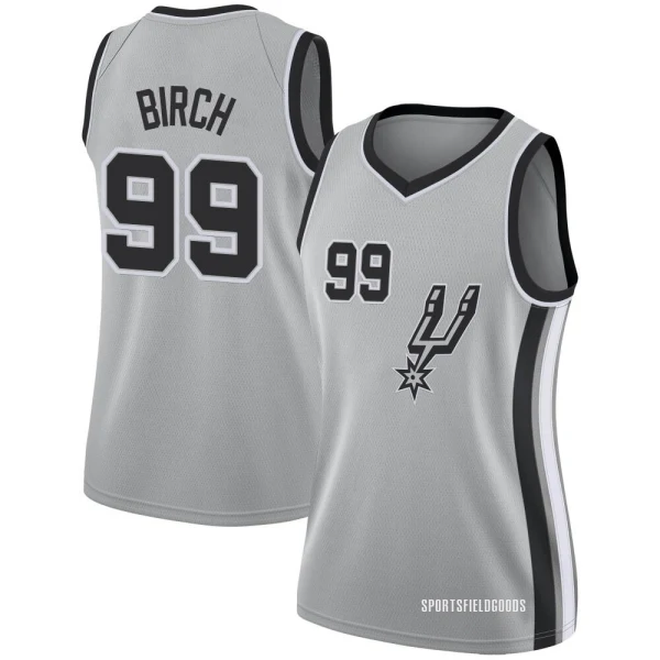 Women's Khem Birch San Antonio Spurs Swingman Silver Jersey - Statement Edition