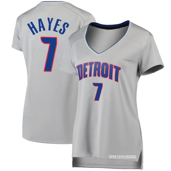 Women's Killian Hayes Detroit Pistons Fast Break Silver Jersey - Statement Edition