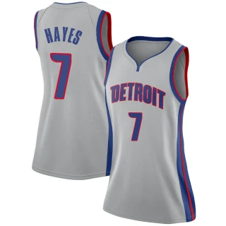 Women's Killian Hayes Detroit Pistons Swingman Silver Jersey - Statement Edition