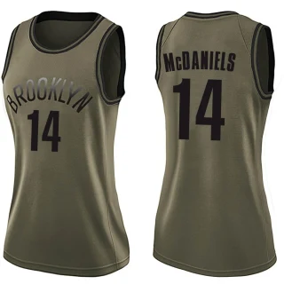 Women's KJ McDaniels Brooklyn Nets Green Swingman Salute to Service Jersey