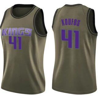 Women's Kosta Koufos Sacramento Kings Green Swingman Salute to Service Jersey
