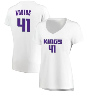 Women's Kosta Koufos Sacramento Kings White Fast Break Jersey - Association Edition