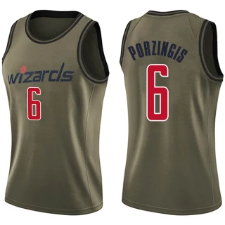 Women's Kristaps Porzingis Washington Wizards Green Swingman Salute to Service Jersey