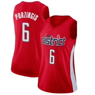 Women's Kristaps Porzingis Washington Wizards Red Swingman 2018/19 Jersey - Earned Edition