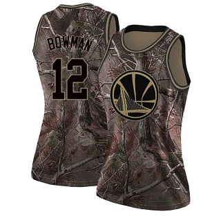 Women's Ky Bowman Golden State Warriors Gold Swingman Camo Realtree Collection Jersey