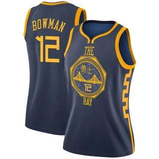 Women's Ky Bowman Golden State Warriors Gold Swingman Navy 2018/19 Jersey - City Edition