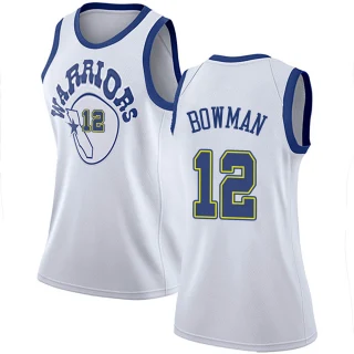 Women's Ky Bowman Golden State Warriors Gold Swingman White Hardwood Classics Jersey