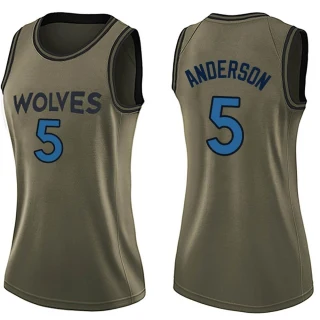 Women's Kyle Anderson Minnesota Timberwolves Green Swingman Salute to Service Jersey