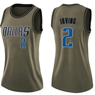 Women's Kyrie Irving Dallas Mavericks Green Swingman Salute to Service Jersey