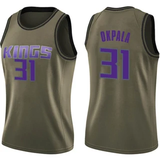 Women's KZ Okpala Sacramento Kings Green Swingman Salute to Service Jersey