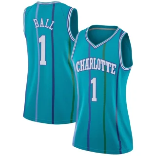 Women's LaMelo Ball Charlotte Hornets Aqua Swingman Jordan Brand Hardwood Classics Jersey