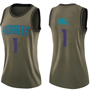 Women's LaMelo Ball Charlotte Hornets Green Swingman Salute to Service Jersey
