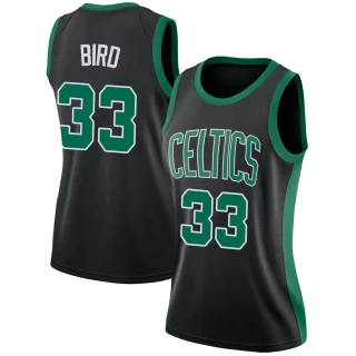 Women's Larry Bird Boston Celtics Black Swingman Jersey - Statement Edition