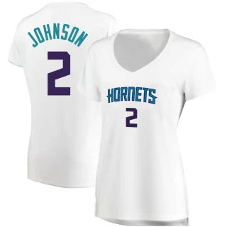 Women's Larry Johnson Charlotte Hornets White Fast Break Jersey - Association Edition