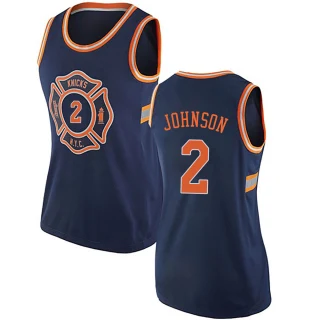 Women's Larry Johnson New York Knicks Navy Blue Authentic Jersey - City Edition