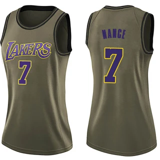 Women's Larry Nance Los Angeles Lakers Green Swingman Salute to Service Jersey