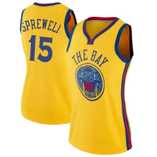 Women's Latrell Sprewell Golden State Warriors Gold Swingman Jersey - City Edition