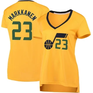 Women's Lauri Markkanen Utah Jazz Gold Fast Break Jersey - Statement Edition