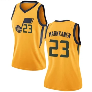 Women's Lauri Markkanen Utah Jazz Gold Swingman Jersey - Statement Edition