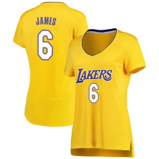 Women's LeBron James Los Angeles Lakers Gold Fast Break Jersey - Icon Edition