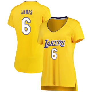 Women's LeBron James Los Angeles Lakers Gold Fast Break Jersey - Icon Edition