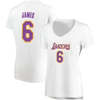 Women's LeBron James Los Angeles Lakers White Fast Break Jersey - Association Edition