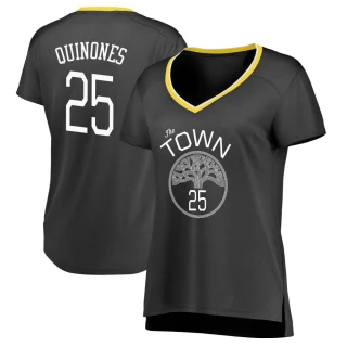 Women's Lester Quinones Golden State Warriors Gold Swingman Black Jersey - Statement Edition