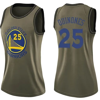 Women's Lester Quinones Golden State Warriors Gold Swingman Green Salute to Service Jersey