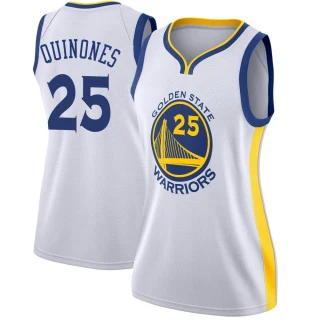 Women's Lester Quinones Golden State Warriors Gold Swingman White Jersey - Association Edition