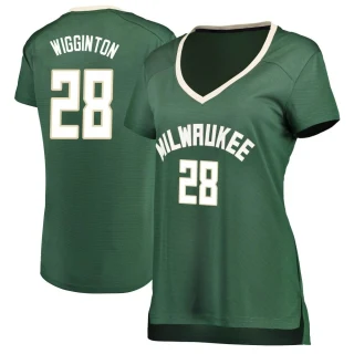 Women's Lindell Wigginton Milwaukee Bucks Green Fast Break Jersey - Icon Edition