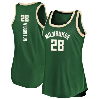 Women's Lindell Wigginton Milwaukee Bucks Green Fast Break Tank Jersey - Icon Edition