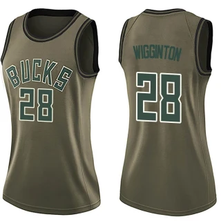 Women's Lindell Wigginton Milwaukee Bucks Green Swingman Salute to Service Jersey