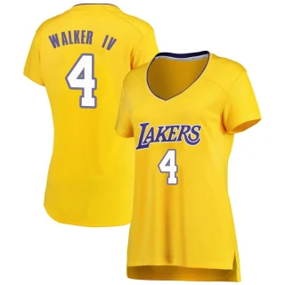 Women's Lonnie Walker IV Los Angeles Lakers Gold Fast Break Jersey - Icon Edition